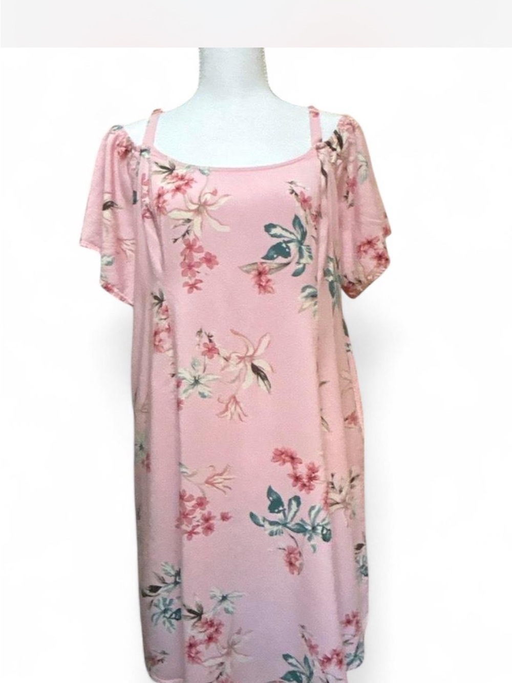 Torrid Pink Floral Cold Shoulder Dress Size 0 (XL) NWT/Excellent Condition